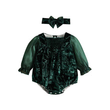 Load image into Gallery viewer, Holiday Velvet Romper + Headband (More Colors)
