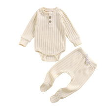 Load image into Gallery viewer, Knit Romper + Footie Pants Set
